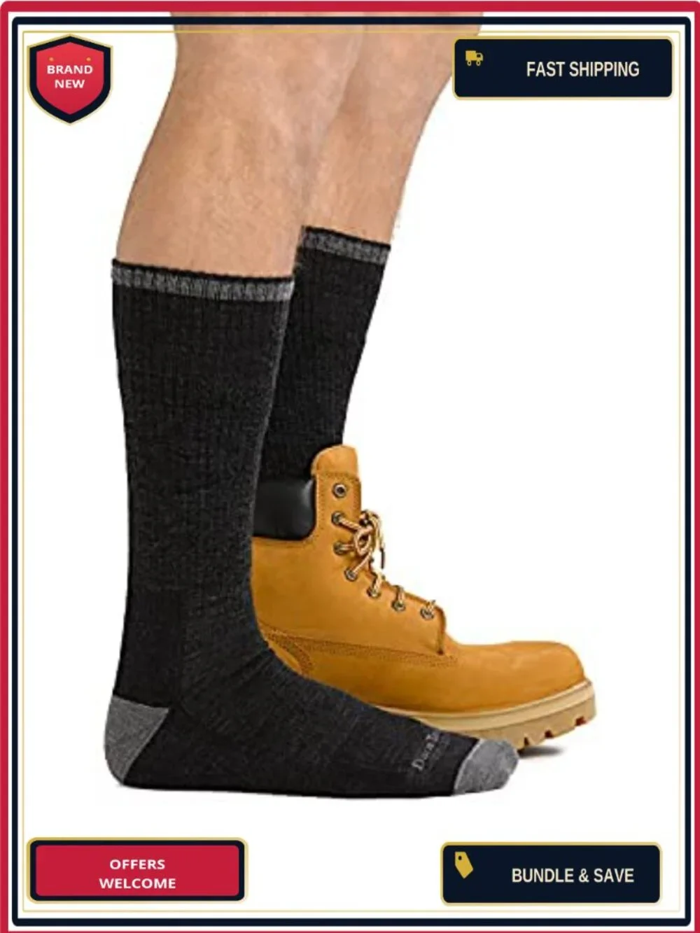 Merino Wool Hiking Socks Over Calf Cushion Men's Athletic Socks